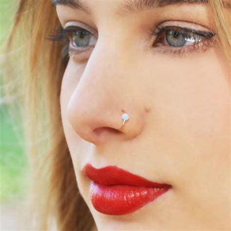 Fake Nose Ring Fake Piercing Fake Ring Nose Gold Filled Turquoise