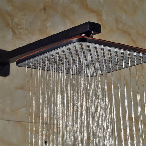oil rubbed bronze stainless steel 8 inch big rainfall shower head bathroom overhead showerhead