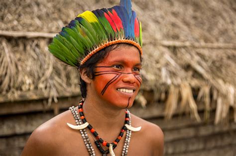 Cachito vargas y su orquesta. Native Brazilian Man From Tupi Guarani Tribe In Brazil ...