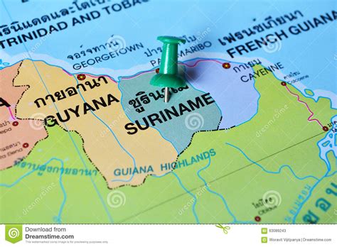 Suriname bordering countries suriname is located in northern south america. Surinam-Karte stock abbildung. Illustration von ...