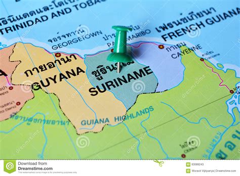 A foreign national wishing to enter suriname must obtain a visa unless they are a citizen of one of the eligible visa exempt countries or tourist card eligible countries. Surinam-Karte stock abbildung. Illustration von ...