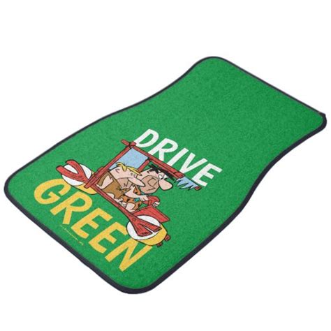 The Flintstones Fred And Barney Drive Green Car Floor Mat Zazzle