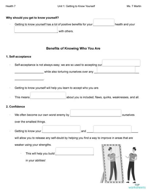 Benefits Of Getting To Know Yourself Worksheets Interactive Worksheet