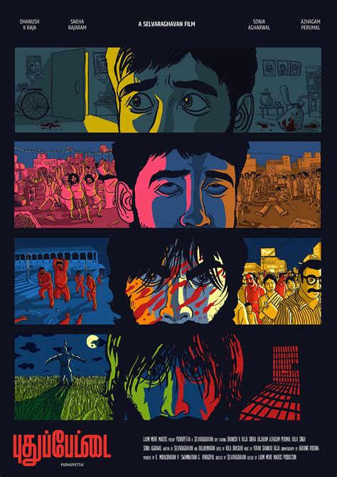 Pudhupettai - Film Poster on Behance | Film poster design, Movie poster art, Graphic poster art