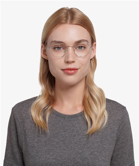 Soar Geometric Silver Full Rim Eyeglasses Eyebuydirect