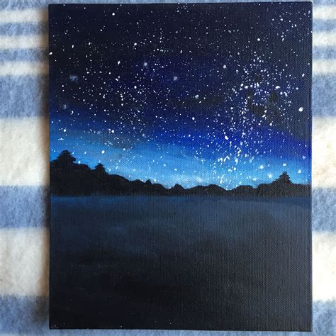 Night sky acrylic canvas | Night sky painting, Sky painting, Sunset