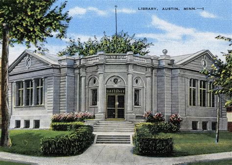 Library Postcards Library Austin Minnesota