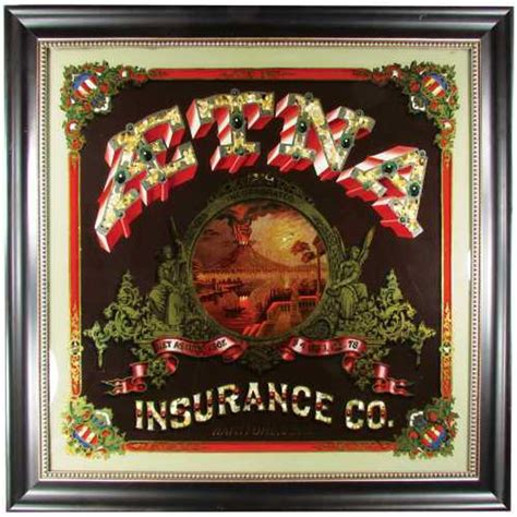 Aetna Insurance Company reverse glass painted sign brings ...