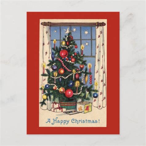 Vintage Christmas Tree Postcard