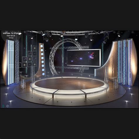 Virtual Tv Studio Chat 3d Scene Model Set