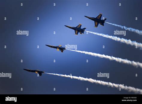 The Us Navy Blue Angels Flight Demonstration Team Fly In Formation At