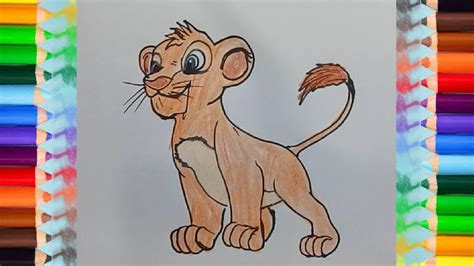 How To Draw Simba From Lion King Drawing Step By Step Youtube