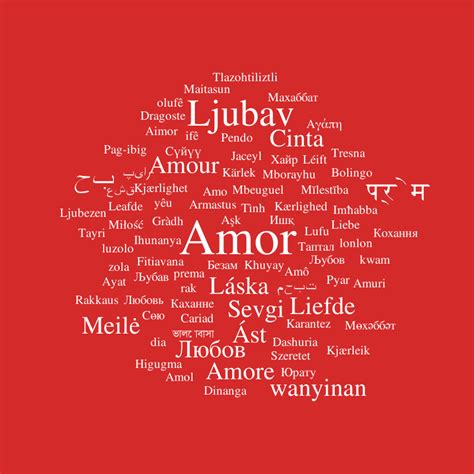 Love In Different Languages Word Cloud Worditout