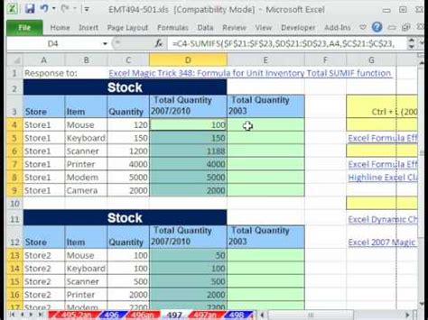 Start improving your warehouse inventory management and use automation to get inventory in and out of warehouses as quickly as possible. Excel Magic Trick 497: Unit Inventory Total For Each Store ...