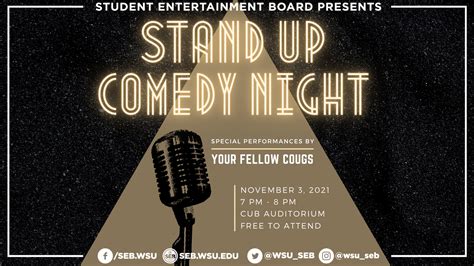 Seb Presents Stand Up Comedy Night Events Washington State University