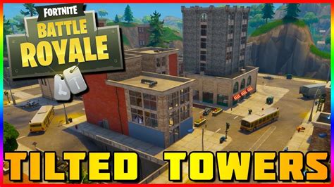 A town with many high residential buildings and a clocktower. NEW TILTED TOWERS GAMEPLAY | Fortnite Battle Royale ...