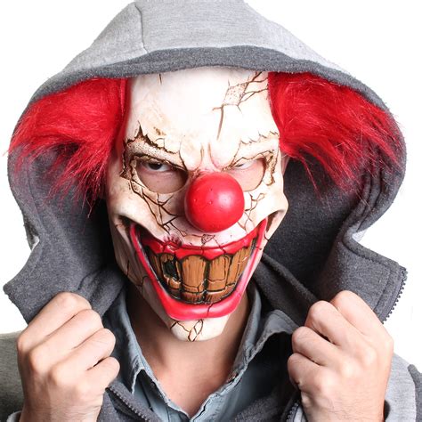 Scary Clown Mask Full Face Latex Horror For Halloween Evil