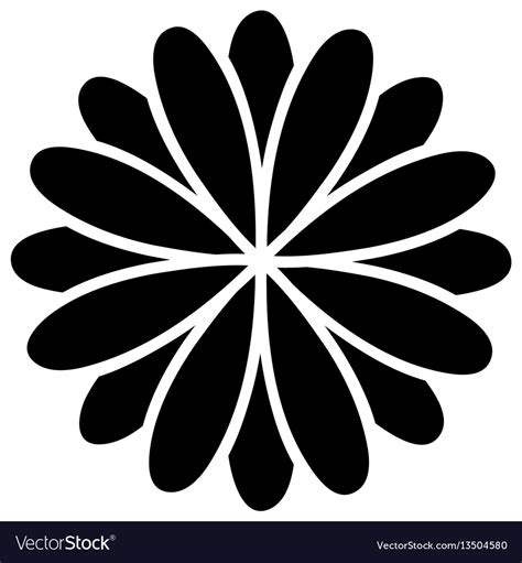 Black Silhouette Flower Formed By Petals Set Vector Image