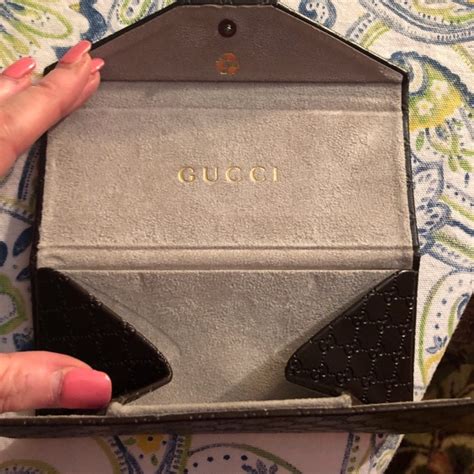 gucci accessories gucci trifold leather eye glass case new vintage poshmark