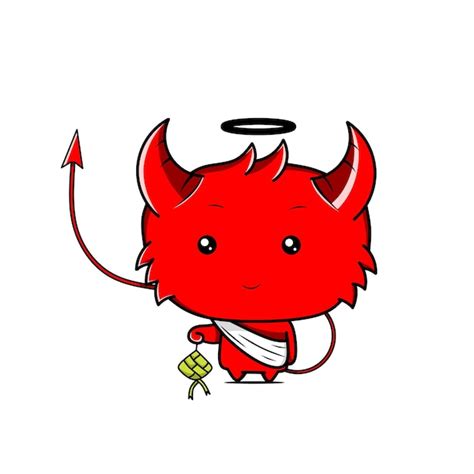Premium Vector Cute Red Devil Character Kawaii Design