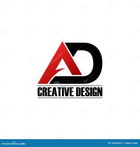 Letter Ad Simple Logo Design Vector Stock Vector Illustration Of