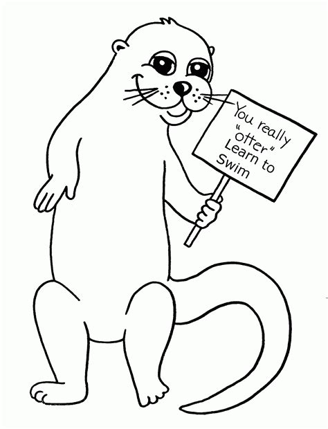 Floating Sea Otter Coloring Pages Coloring Pages