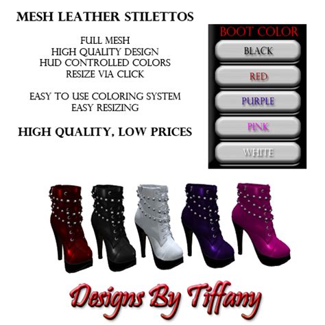 Second Life Marketplace Mesh Ankle Boots With Color Changing Hud