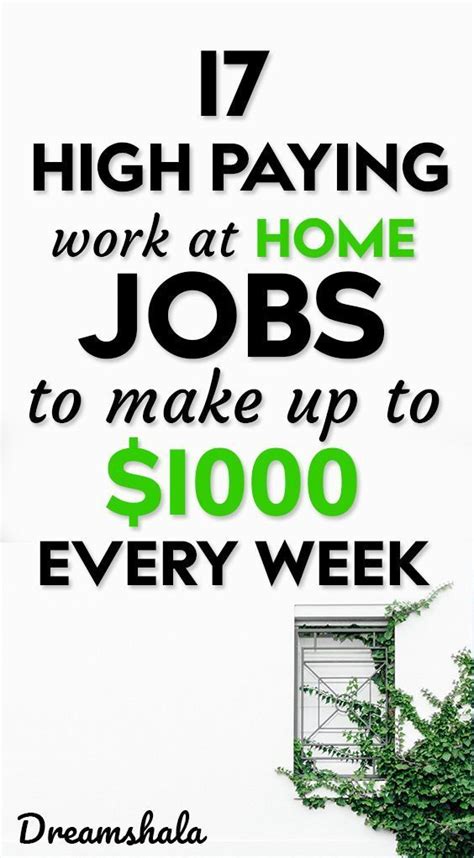 17 Work From Home Jobs That Pay Big Bucks In 2021 Dreamshala Work