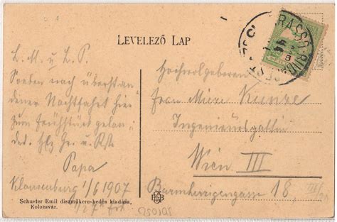 Timbre Romania 1907 Carte Postala Cluj Statuia Matei Corvin La 4500