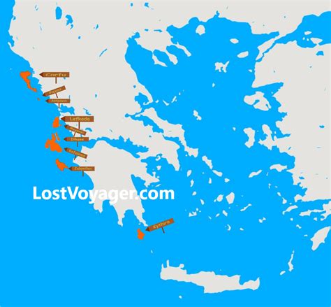 Ionian Islands Map Lost Voyager