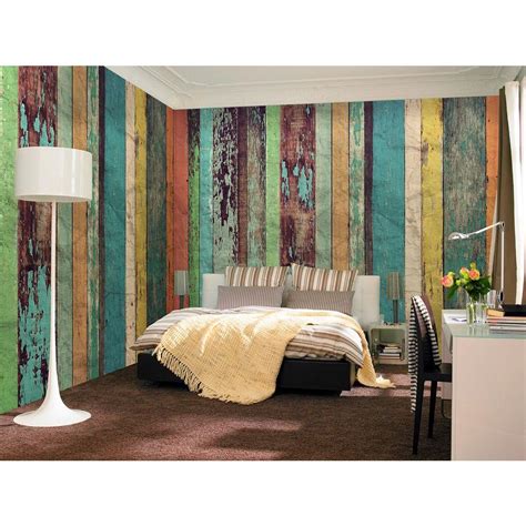 Ideal Decor 144 In W X 100 In H Colored Wood Wall Mural