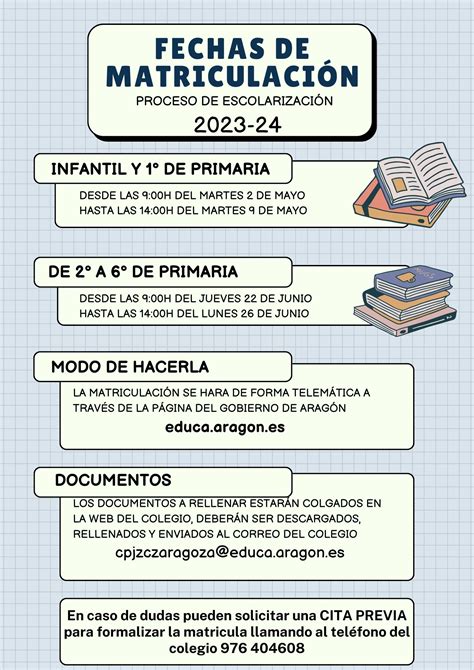 Documentos MatriculaciÓn 2023 24 Ceip Jerónimo Zurita