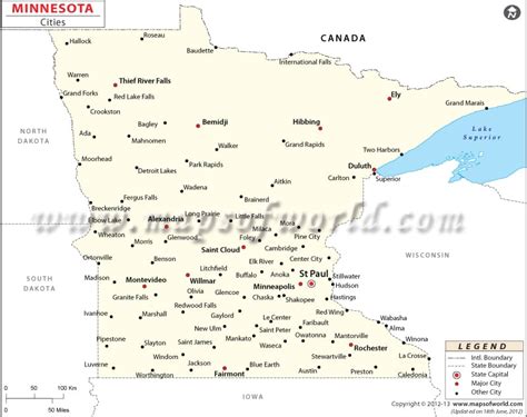 Cities In Minnesota Map Of Minnesota Cities