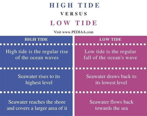 What Is The Difference Between High Tide And Low Tide Pediaacom