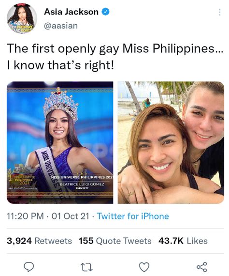 First Openly Lesbian Miss Universe Philippines Ractuallesbians