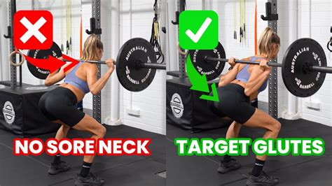 Barbell Squat For Glutes How To Squat Without Neck Pain Youtube