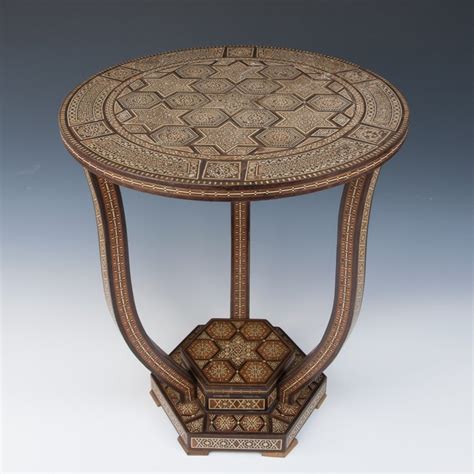 Intarsia Inlay Side Table With Geometric Motifs And Stars Catawiki