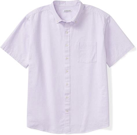 Amazon Essentials Men S Short Sleeve Pocket Oxford Lavendar Stripe