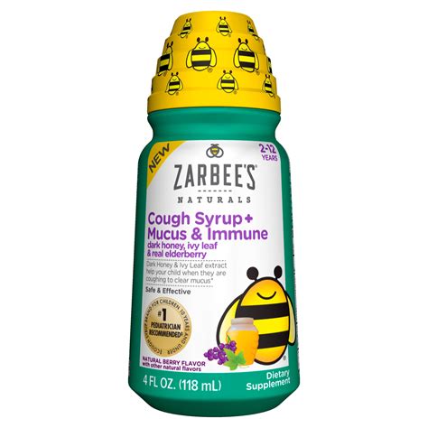 Zarbees Naturals Childrens Cough Syrup Mucus And Immune Natural