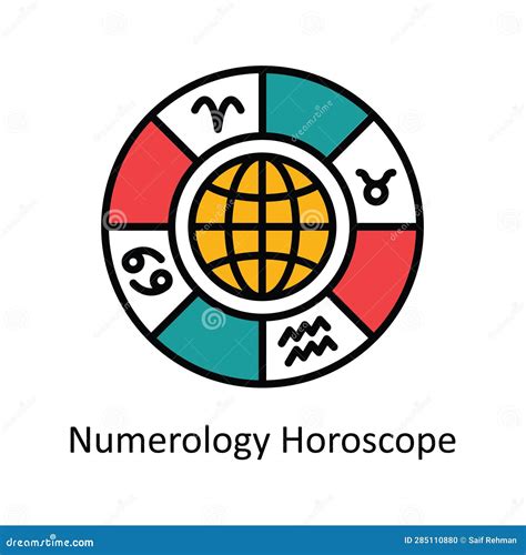 Numerology Horoscope Vector Fill Outline Icon Design Illustration