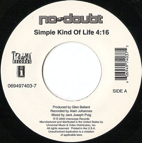 No Doubt Simple Kind Of Life 2000 Vinyl Discogs