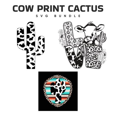 Cow Print Cactus Svg Masterbundles