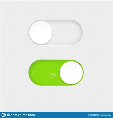 Toggle Switch Buttons Isolated On White Background Vector 3d