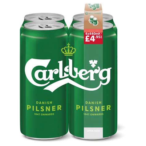 Carlsberg Danish Pilsner Lager Beer 4 X 440ml Pm £495 Cans Bestway
