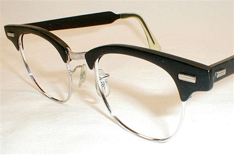 Vintage Mens Eyeglasses Frames Black 50s 60s Tart