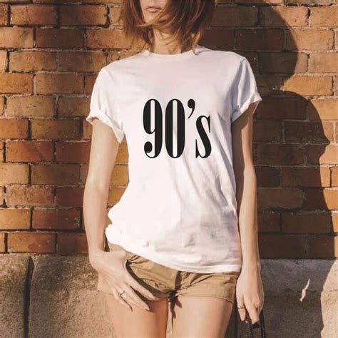 90 S Letters Women T Shirt Cotton T Shirts Casual Tee Tops Summer Short Sleeve Female T Shirt