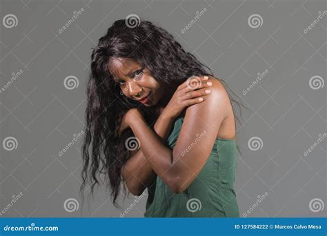 Young Attractive Sad And Depressed Black African American Woman Feeling Bad And Desperate Crying