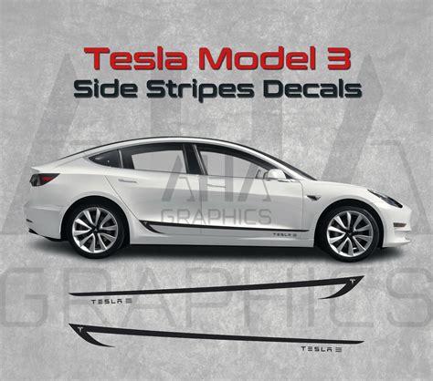 Tesla Model 3 Side Stripes Decals Tesla 3 Ebay