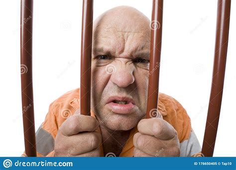 Dangerous Person Behind Bars Stock Image Image Of Hostile Burglar