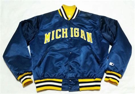 Starter Vintage Starter University Of Michigan Wolverines Satin Bomber